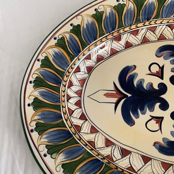 Deruta Hand Painted XL Oval Serving Platter Italy - Picture 5 of 12